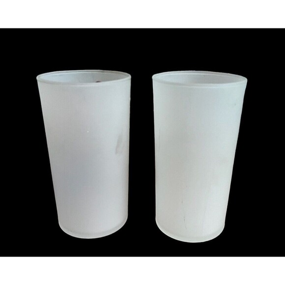 Vintage Mid-Century Frosted Barware 2 Poker Caricature Faces 4.5" 6 oz - Picture 2 of 4